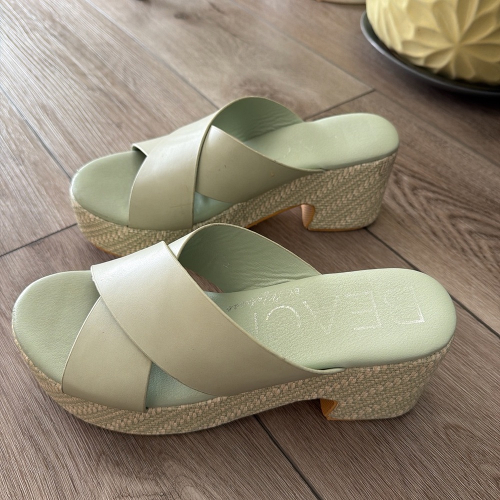 Women's Green Wedge Sandals